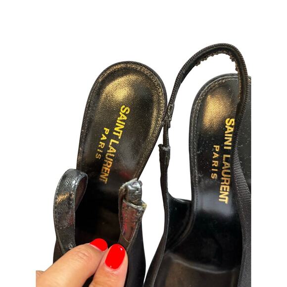 Yves Saint Laurent St Sulpice 95 slingback heels black sz 6.5/36.5 - Picture 11 of 14